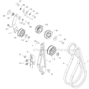 Chassis Engine Pulleys Diagram and Parts List for 12527HV 96193007104 - 2012-06 Husqvarna Snow Blower