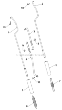 Handle and Controls Diagram and Parts List for 12530HV 96193007200 - 2011-07 Husqvarna Snow Blower
