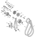 Chassis Engine Pulleys Diagram and Parts List for 12530HV 96193007203 - 2012-08 Husqvarna Snow Blower