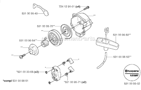 Part Location Diagram of 531003365 Husqvarna Retaining Ring