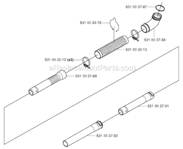 Part Location Diagram of 531003213 Husqvarna Pipe