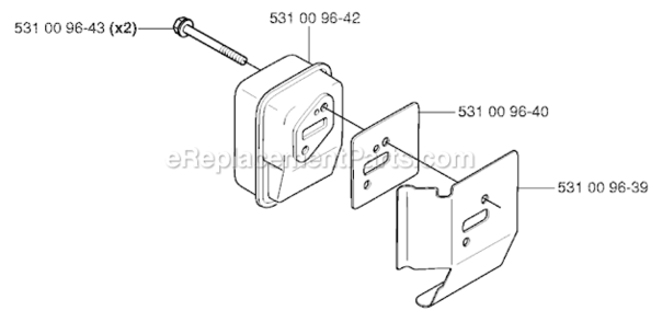 Muffler Diagram and Parts List for 125BT 2004-10 Husqvarna Leaf Blower / Vacuum