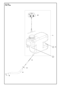 Fuel Tank Diagram and Parts List for HS139A531450701 531450702, 599912201, 599912202 Husqvarna Engine