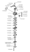 Carburetor Details Diagram and Parts List for 125L 1990-11 Husqvarna Trimmer