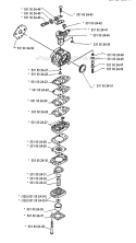 Carburetor Details Diagram and Parts List for 125RB 1990-11 Husqvarna Brush Cutter