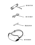 Accessories Diagram and Parts List for 125RB 1993-04 Husqvarna Brush Cutter