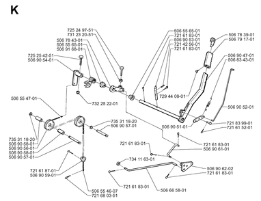 Controls 2 Diagram and Parts List for R970HST 1998-03 Husqvarna Lawn Tractor
