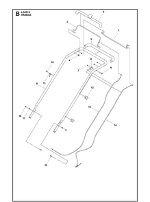 Handle Diagram and Parts List for LC451S (967343101)(2020) Husqvarna Lawn Mower