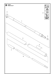 Tube And Shaft Diagram and Parts List for 553RBX 20123200001-20180500000 Husqvarna Brush Cutter