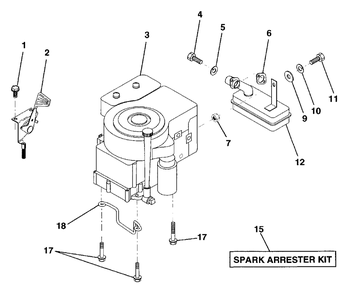 Engine/Throttle Diagram and Parts List for LR100 (954000572-A)(1995-03) Husqvarna Lawn Tractor