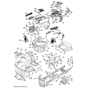 Chassis Diagram and Parts List for YTH20K42-96043027400  Husqvarna Lawn Tractor