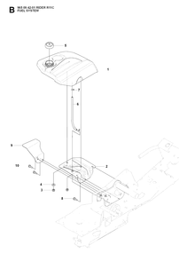 Fuel System Diagram and Parts List for R11C (965094201)(2007-01) Husqvarna Lawn Tractor