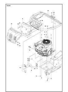 Engine Diagram and Parts List for R214TC  Husqvarna Lawn Mower