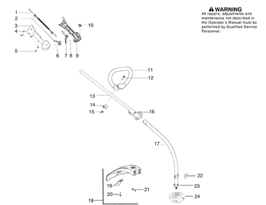 Handle And Controls Diagram and Parts List for 128CD (545192139)(2009-08) Husqvarna Trimmer
