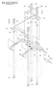 Mower Deck / Cutting Deck Diagram and Parts List for R13C (965094301)(2008-04) Husqvarna Lawn Tractor