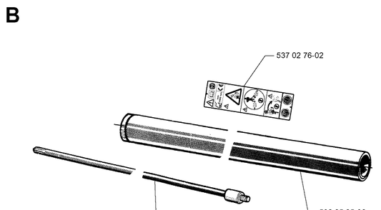 Shaft Diagram and Parts List for 265RX 19991000001-20012600000 Husqvarna Brush Cutter