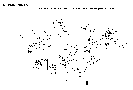 Repair Parts Diagram and Parts List for 560HSH (954140059B, 702511)(1998-10) Husqvarna Lawn Mower