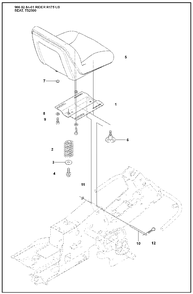 Seat Diagram and Parts List for R175 2008-05 Husqvarna Lawn Tractor