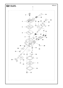 Carburetor Diagram and Parts List for 243R 20121000001 & Above Husqvarna Trimmer