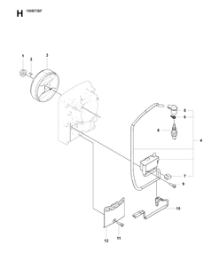 Ignition System Diagram and Parts List for 150BF  Husqvarna Leaf Blower / Vacuum