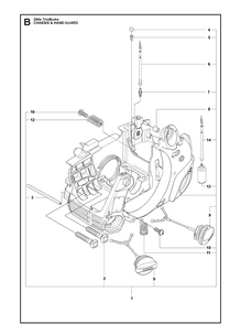 Fuel Tank And Handle Diagram and Parts List for 240E (TRIOBRAKE)(20102300001-Current) Husqvarna Chainsaw