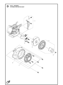 Flywheel And Ignition Assy Diagram and Parts List for 599348659 2020-07 Husqvarna Engine