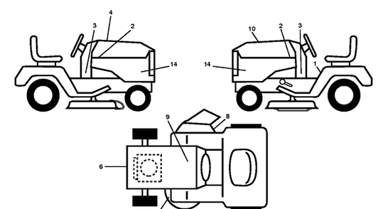 Decals Diagram and Parts List for 2754GLS (96043004700)(2011-09) Husqvarna Lawn Tractor