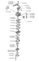 Carburetor Details Diagram and Parts List for 132RB 1990-11 Husqvarna Brush Cutter
