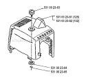 Cylinder Cover Diagram and Parts List for 132RB 1990-11 Husqvarna Brush Cutter
