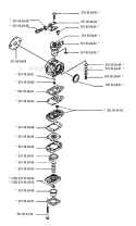 Carburetor Details Diagram and Parts List for 132RB 1993-04 Husqvarna Brush Cutter