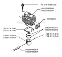 Cylinder Piston Diagram and Parts List for 132R 1993-04 Husqvarna Brush Cutter