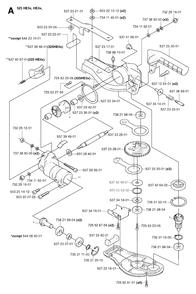 Gear Housing 3 Diagram and Parts List for 325HDA55X 20054000001 & Above Husqvarna Hedge Trimmer