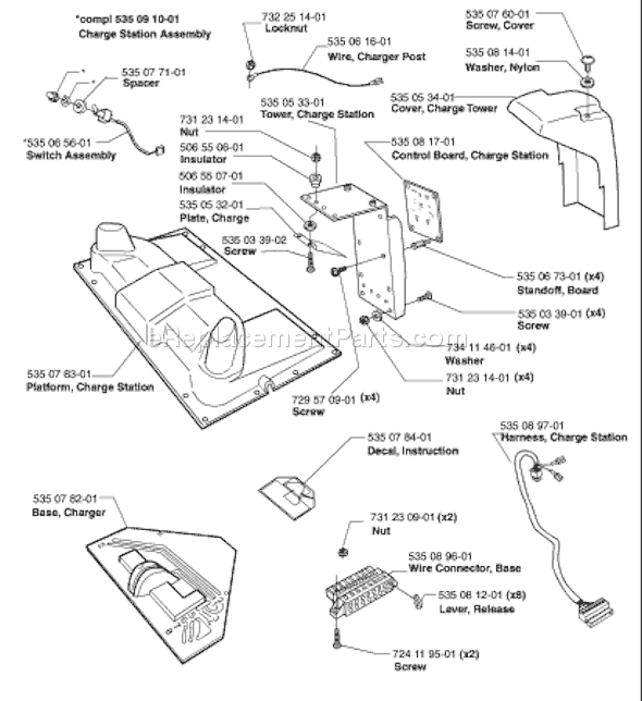 Page D Diagram and Parts List for AUTOMOWER 2000-02 Husqvarna Lawn Mower
