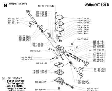 Carburetor Details Diagram and Parts List for 240RBD 20004000001-Current Husqvarna Brush Cutter