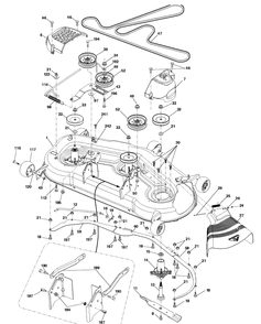 Mower Deck / Cutting Deck Diagram and Parts List for 2754GLS (96043004700)(2011-09) Husqvarna Lawn Tractor