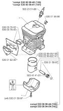 Page J Diagram and Parts List for 136 1998-09 Husqvarna Chainsaw