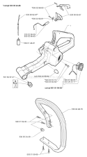 Page F Diagram and Parts List for 136 1998-09 Husqvarna Chainsaw