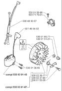 Page G Diagram and Parts List for 136 1998-09 Husqvarna Chainsaw