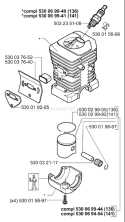 Page K Diagram and Parts List for 136 2001-09 Husqvarna Chainsaw