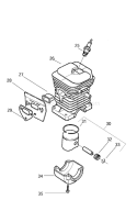 Page J Diagram and Parts List for 136 2003-01 Husqvarna Chainsaw