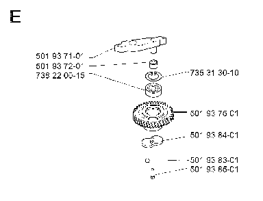 Gear Housing Diagram and Parts List for 400H 1990-01 Husqvarna Trimmer