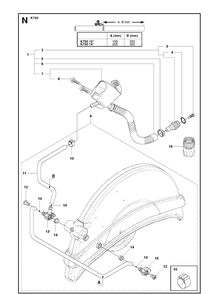 Hose 2 Diagram and Parts List for K750 2009-07 Husqvarna Lawn Tractor Accessories