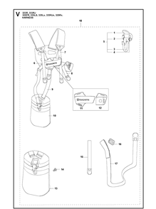 Harness Diagram and Parts List for 335FR  Husqvarna Brush Cutter