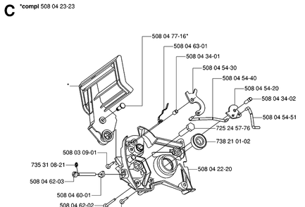 Part Location Diagram of 508043402 Husqvarna Pen