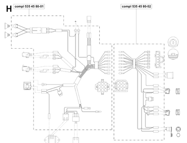 Harness Diagram and Parts List for PR18 (953521901)(2004-01) Husqvarna Lawn Mower
