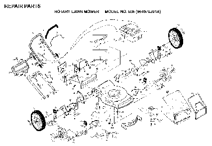 Product Complete Diagram and Parts List for 56H (954076201A)(1995-10) Husqvarna Lawn Mower