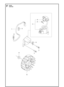 Ignition System 2 Diagram and Parts List for 541RS  Husqvarna Brush Cutter