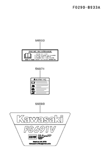 Decals Diagram and Parts List for FS691V-AS19 2017-09 Husqvarna Engine