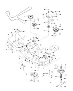 Mower Deck / Cutting Deck Diagram and Parts List for P-ZT48CA (966663802)(2012-08) Husqvarna Lawn Mower