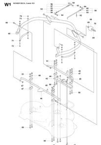 103cm Cutting Deck 2 Diagram and Parts List for RIDER175AWD (965105001)(2009-04) Husqvarna Lawn Mower